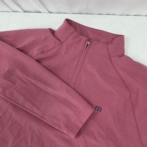 Travis Mathew Men's Air Tram Quarter Zip Golf Pullover Size Large Rose Wine L/S